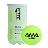 AMA SPORT Padel Balls 1 Tube of 2 Pressurized Padel Tennis Balls Meets Competitions and Tournaments Standards Suitable for Any Surface or Sites (Yellow Master)