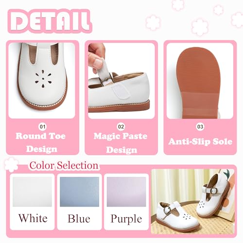 Image of Flaryzone Toddler Little Girl Mary Jane School Uniform Oxfords Flat Dress Shoes