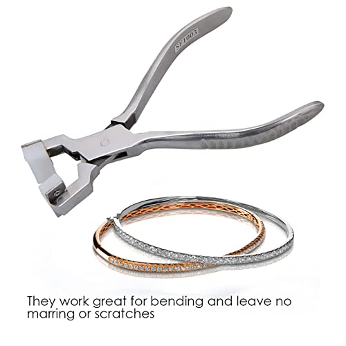 FLEXMAN Nylon Jaw Pliers, 5.51X1.89X0.91Inch Ergonomic Stainless Steel Bracelet Bending Pliers - Image 3