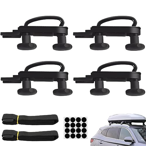 4 Sätze Dachbox Befestigung U Bügel Universal Auto Van Montage Fitting Kit U-Schrauben Schellen 85mm Innenbreite Installationszubehörsatz mit 8 Sicherungsmuttern und 2 Bandagen Rund Punktaufkleber