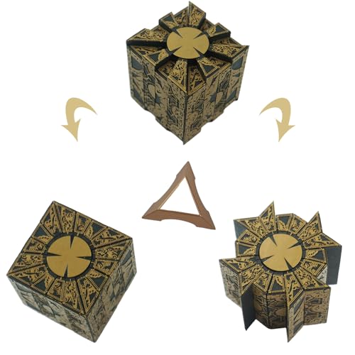 Detachable Hell Raiser PVC Puzzle Box Replica, 3 x 3 x 3 inches, with Base,Transformable.Holiday Gifts,Halloween Cosplay Movies Props