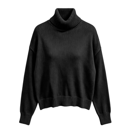 Turtleneck Sweaters For Women Long Sleeve Casual Knit Pullover Top 2026 - image 4