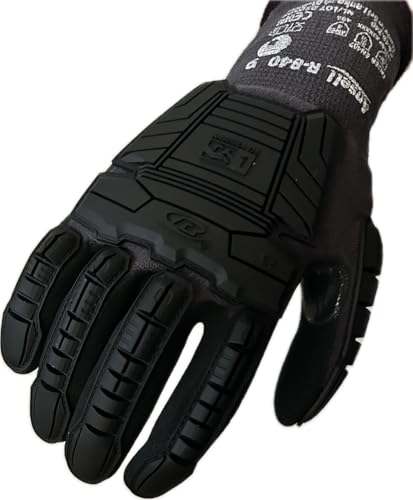 Image of Ansell RINGERS R-840 Black Impact Gloves for Warehousing, Logistics - Size 6 (2XS) Vend Pack (Case of 72)