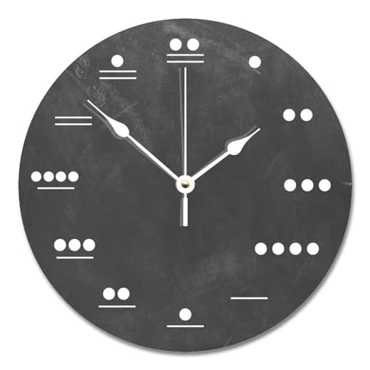 godblessignMayan Numbers Wall Clock Mayan Chalkboard Large Wall Clocks Battery Operated 10 Inch Quiet Non-Ticking Farmhouse Hanging Clock Unique Wall Decor for Office Classroom School Home