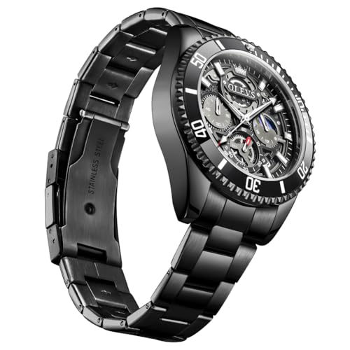 Image of OLEVS Watch for Men Original Branded Premium Mens Analog Quartz Watches Chronograph Stainless Steel 3ATM Waterproof Wrist Watch for Man