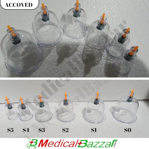 Image of Medical Bazaar Cupping Therapy Cups | Hijama Cupping Set (Size 0-6) | Loose Cups for Professional Cupping Therapy|Pain Relief |Massage| Detox Therapy (S5-3.5CM(set of 10pcs))