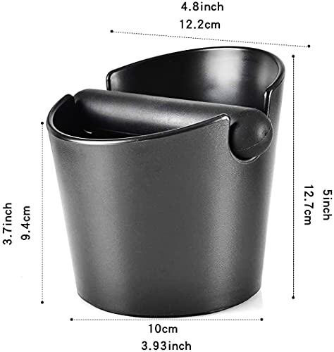 Contenitore per Fondi di Caffè,Scatola per Fondi di caffè,Fondi caffe Knock Box,Espresso Caffè Portafiltri con Barra di Gomma Rimovibile,Accessori Macchina Caffè (nero)