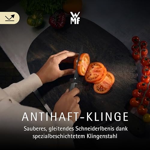 Foto von WMF Touch Messerset 2-teilig, Küchenmesser mit Schutzhülle, Messer Set Spezialklingenstahl antihaftbeschichtet, scharf, Kochmesser, Gemüsemesser, schwarz