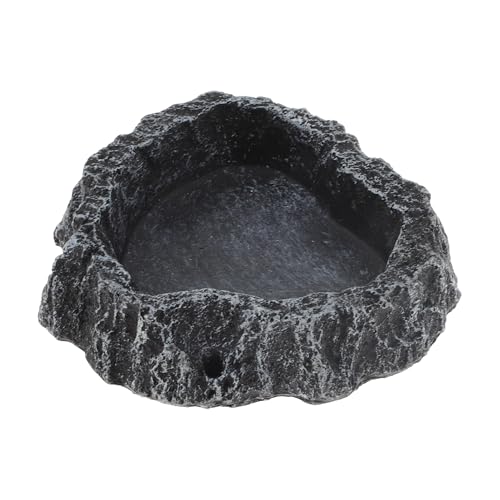 CAPASTEC Prato de comida para répteis, lagarto de resina, prato de comida de réptil, tigela de água