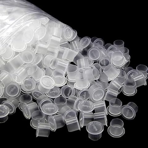 Tattoo Ink Caps - Jconly 1000Pcs Tattoo Ink Cups Pigment Caps With Base Sizes 17mm Disposable Tattoo Caps Tattoo Supplies (1000PCS Large #17)… Cover