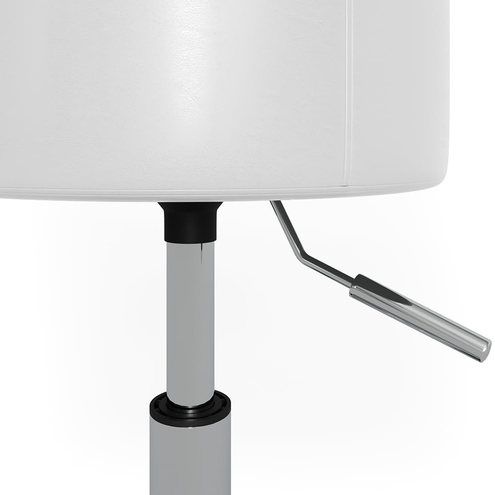 Vicco Taburete Design, Blanco, 33.5 x 67 cm para tocador, Ajustable en Altura con tapizado de Cuero sintético Resistente