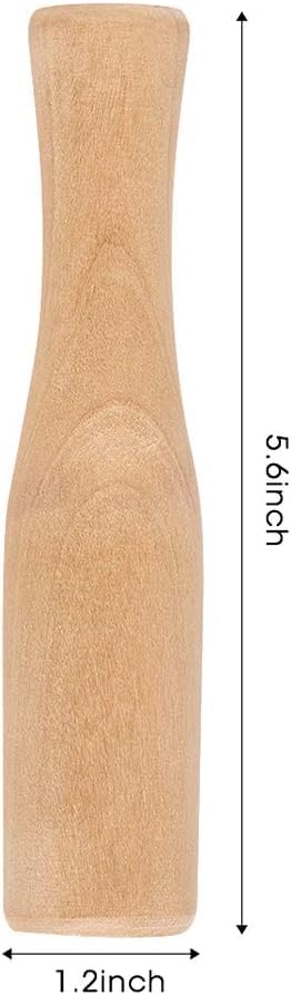 Miniatura 2 de 2 piezas de maja de madera profesional artesanal molinillo de madera dura, mortero de alimentos, herramienta de molienda de especias para barman y