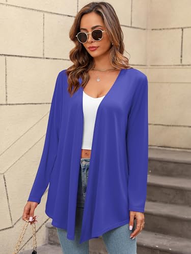 Image of Women's Lightweight Open Front Cardigans Casual Soft Drape Spring Summer Fall Cardigan S-3XL