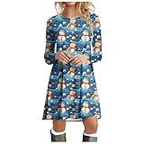 Genérico Vestido casual estampado de manga larga para mujer, ropa cómoda y elegante para todas las ocasiones diarias, Le Noir, XL