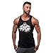 Produktbild LLD Brand Gyms Stringer Kleidung Bodybuilding Tanktops Männer Fitness Unterhemd Massive Baumwolle Muskelweste Unterhemd, Schwarzes Logo weiß, XXL