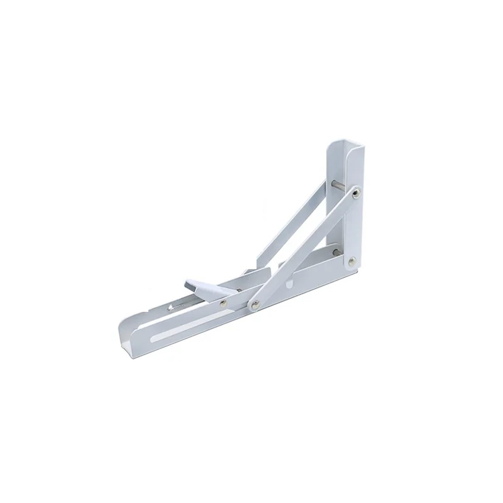Linypa66 2Pcs White 14 Inch Folding Shelf Brackets 2Pcs Multiple Sizes Triangle Folding Angle Bracket Heavy Support Adjustable Wall Shelves Mounted Table Home Hardware(2Pcs White 14 Inch)