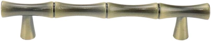 Bitray 5PCS Drawer Handle 3.8-inch Hole Centers Bamboo Imitation Bronze Cabinet Pulls Furniture Hardware