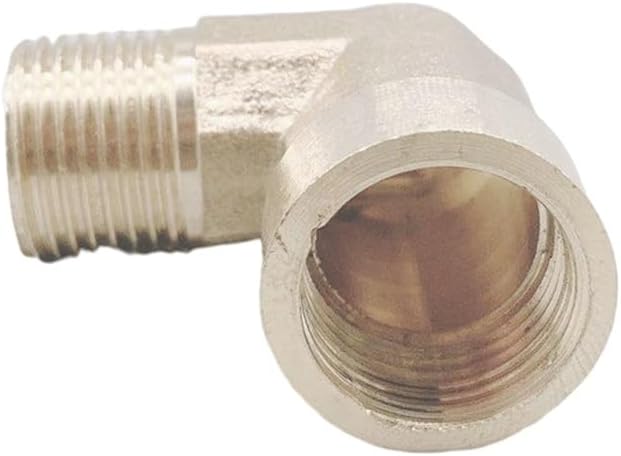 Pipe connector, Female X Male Thread 90 Deg Brass Elbow Pipe Fitting Connector, for Home Garden Copper Adapter Accessories(1/4")