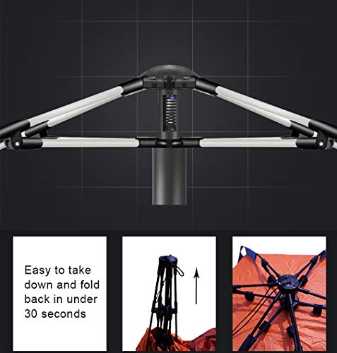 Oileus-X-Large-4-Person-Beach-Tent-Sun-Shelter-Portable-Sun-Shade-Instant-Tent-for-Beach-with-Carrying-Bag-Stakes-6-Sand-Pockets-Anti-UV-for-Fishing-Hiking-Camping-Waterproof-Windproof-Orange