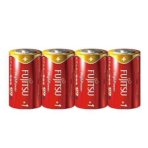 Fine Fujitsu Alkaline High Power Electric LR20FH (4S) FIN AA 4 Pieces, 1.5 V, Liquid Leak...