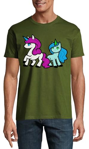T-shirt pour homme en coton de couleur vert chasseur avec col rond classique de style artistique