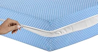 MIA we dress your home Luxury Mattress Cover Dark Grey total encasement Single Zipped Mattress protector Topper Anti Bug Proof, Non-Noisy, Breathable & Easy Care