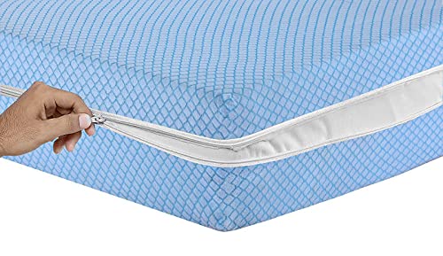 MIA we dress your home Protège-matelas à fermeture éclair extra profonde pour lit double - Housse...