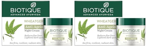 Biotique Wheat Germ Anti- Ageing Night Cream | Reduces Fine Lines | Lightens Dark Spots | 100% Botanical Extracts | Suitable For Rs. 288