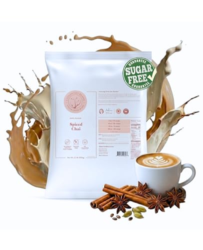 5 SPARROWS Healthy Sugar-Free Spiced Chai Tea Latte Powder - Stevia-Sweetened, Zero Sugar Coffee Creamer for Dirty Chai - Keto-Friendly Flavored Drink Mix, 40oz (2.5lb)