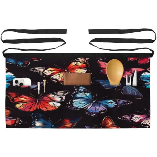 Tablier court de chef lot de 3 avec 3 poches pour cuisine et bistrot
