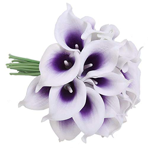 Faylapa - Bouquet di Fiori in Iuta Rustico Purple Stamen Calla Lily