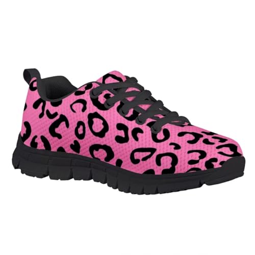 PinUp Angel Girl Comfortable Sneakers Casual Leopard Print Best Back to School Walking Shoes2