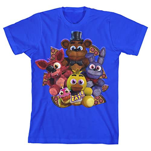 Five Nights at Freddy’s Animatronic Plushies Boy’s Royal Blue T-Shirt-Large