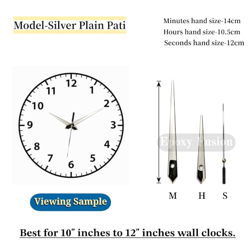 Image of 18mm Silent Sweep Clock Machine and Sturdy Silver Metal Hands | Non-Ticking Battery Operated Clock Movement Replacement for DIY Resin Clocks & Craft Repair
