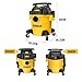 DEWALT UKADXV20P, DXV20P Poly Wet/Dry, 4 Peak HP Shop Vacuums, 20L, Yellow+Black