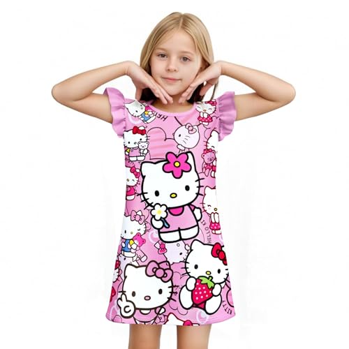 Girls Dress Gown Cute Home Wear Kids Party Outfits 5-12Years2
