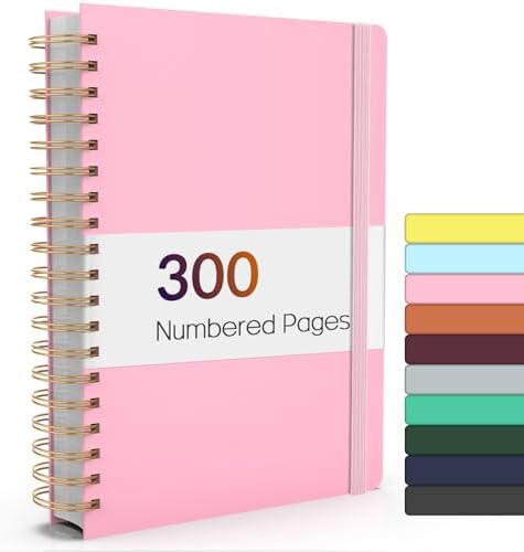Forvencer A4 Lined Spiral Journal Notebook with 300 Numbered Pages 8.5ร11"
