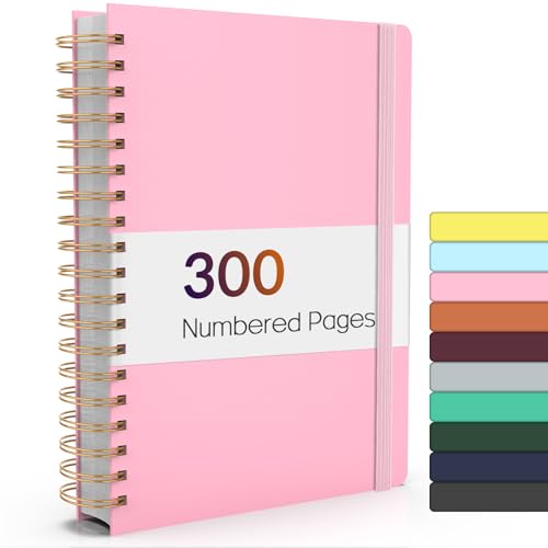 Forvencer Lined Spiral Journal Notebook with 300 Numbered Pages, B5