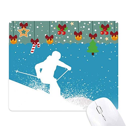 Tapis de souris sport de ski tapis de bureau noel en caoutchouc