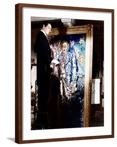 ART.COM Wall Photo THE PICTURE OF DORIAN GRAY, Hurd Hatfield, 1945 on Brown Frame, 23" x 29"