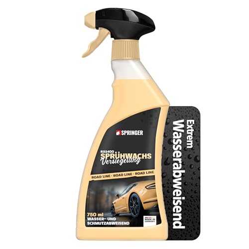SPRINGER RX5400 - - Sprühwachs 750 ml - - Made in Germany - - Wasser- & schmutzabweisende Versiegelung - - Auto-Wachs Hochglanz - - Wax Spray farbauffrischend & lackschützend