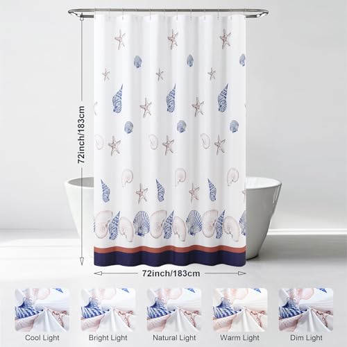 Cortina de ducha costera con 50% de descuento, ahora $10.99