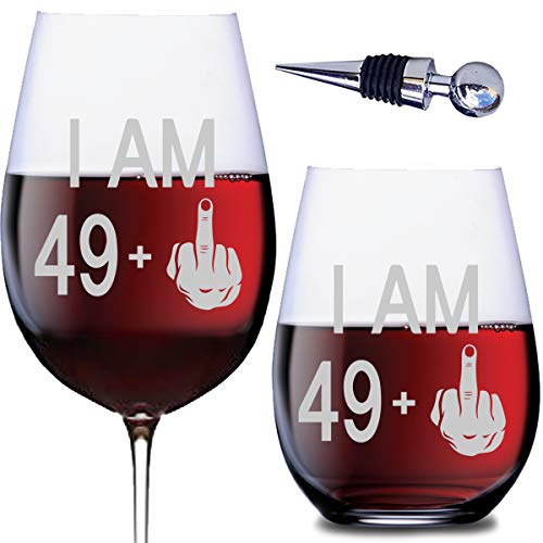 50th Birthday Gifts For Women and Men - Stemmed & Stemless Wine Glasses