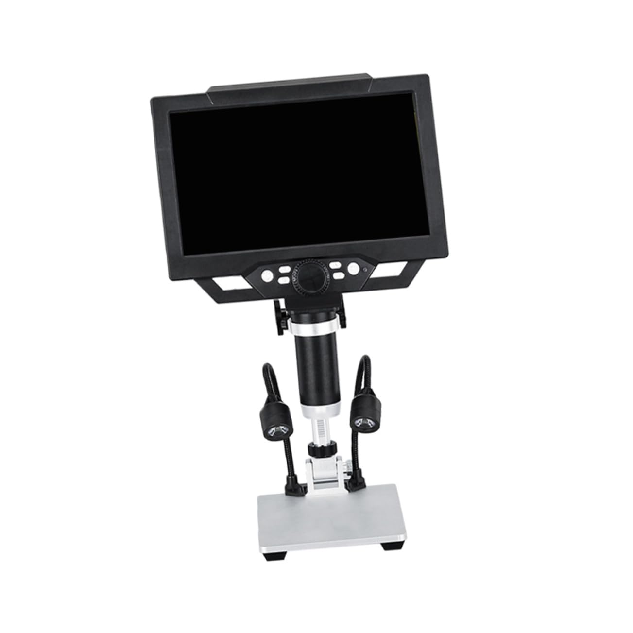 Digitales USB Mikroskop 12mp mit 9-Zoll LCD, Schwarz | 1–1600-fache Vergrößerung, 8-fach Optik, Videoaufnahme, für Münzen, Briefmarken und Elektronik