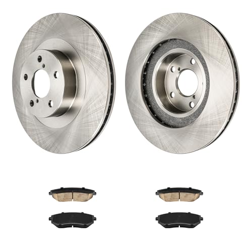 Image of KAX Front Brake Kit, OE Brake Rotors and Ceramic Brake Pads | Fits Subaru Forester 2003-2008, Subaru Outback 2002-2005, Subaru Impreza 2003-2005 2008, Subaru Baja 2003-2006, Subaru Legacy 2002-2005
