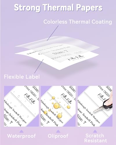 Image of Phomemo Labels- 3 Rolls Thermal Label-M220 /M221 /M2500 /M200 /M260 Thermal Paper 2.75'' x 3.14''(70x80mm)- M220 Labels Multi-Purpose Sticker Label for Logo /Barcode /Stickers /Address Label