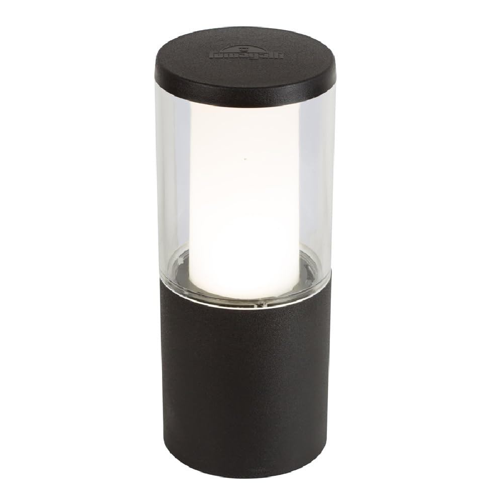 Britalia Black Brcarlo-250-Bl Led Outdoor Modern Round Pedestal Post Light 250Mm | Coastal Ip55 | 3.5W 400 Lumen | 100Mm Diameter