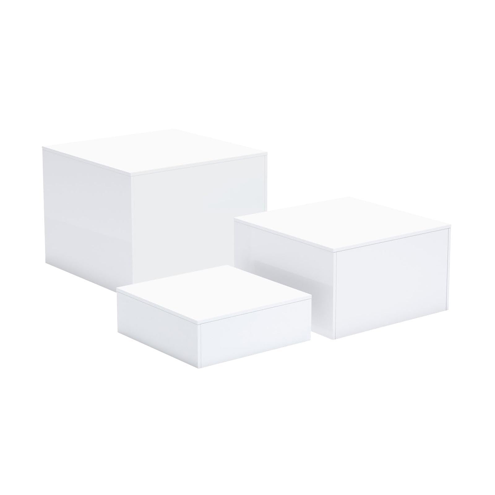 Trio di Versatili Espositori per Cibo E Decorazioni, Bianco
