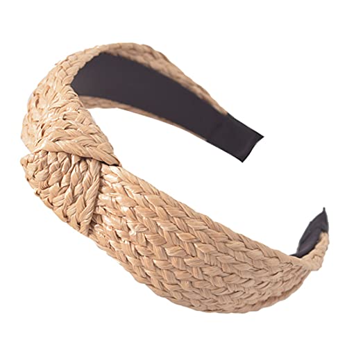 Lvyeer 3 Pack Straw Headbands Fashion Rattan Wide Head Band Boho Headband Summer Bohemian Woven Headwear Hair Head Bands Hair Band For Woman Girl Hair Accessories (3 Pack-Knotted) #TOP4