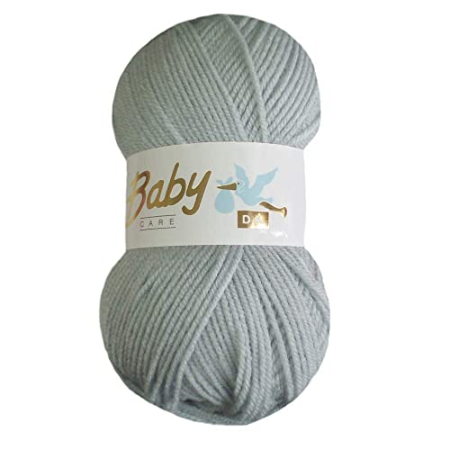 5 x 100g Woolcraft Babycare Baby Yarn, Wool, DK Double Knit (Silver 616)